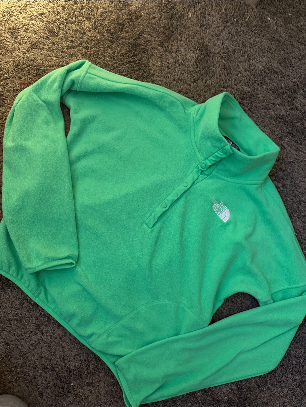 The North Face Bright Mint Green Snap-Placket Fleece
